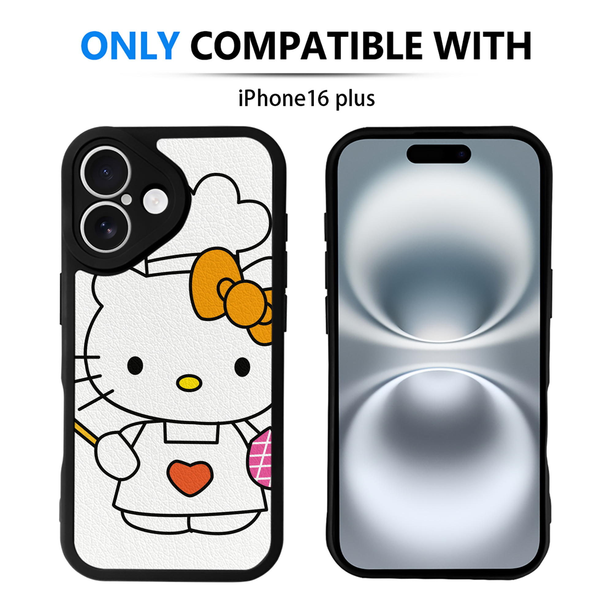 （画像用） Hello Kitty ハローキティ 【iPhone 16シリーズ対応】シリコンスマホケース（レザー調） 材質：シリコン